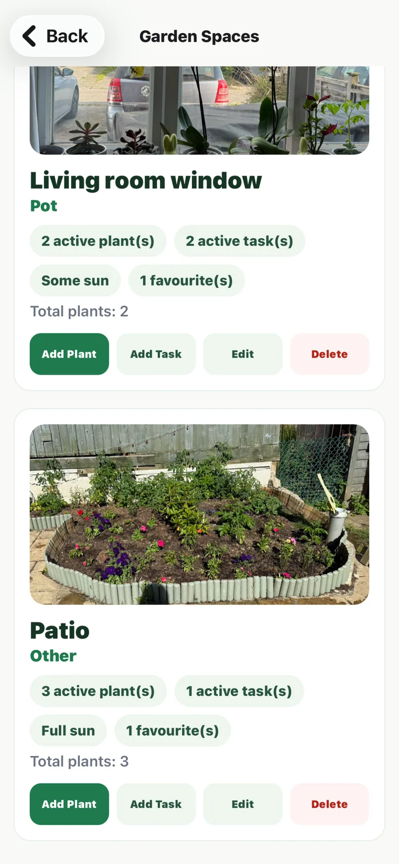 Plotly task list with garden jobs and reminders