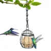 Suet Ball Feeder Hangable Metal Wildlife Food Station with Hook Squirrel Proof Suet Holders for Wild Birds for Outside Garden