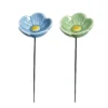Garden ceramic Flower Stake Decorative Bird Bath Ground Insert Bee Watering Station For Backyard Pollinators Butterfly Wild Bird